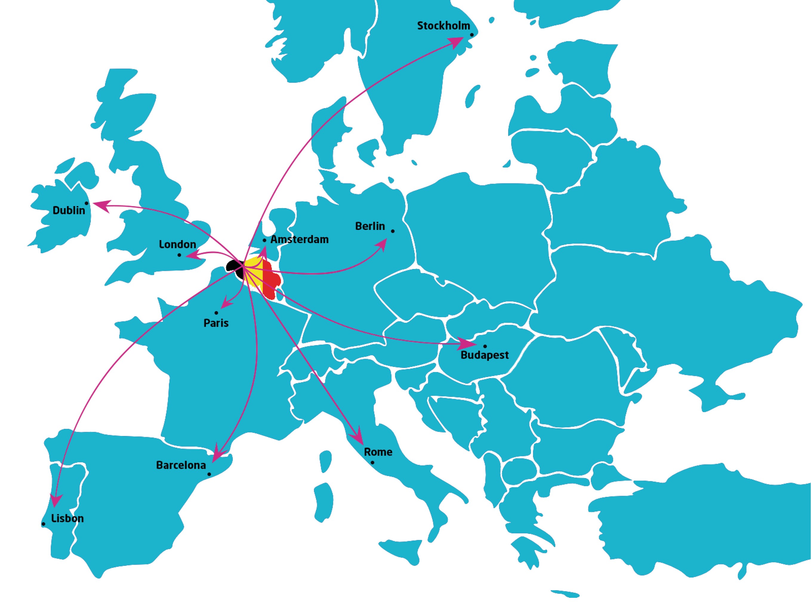 Belgium location in heart of Europe